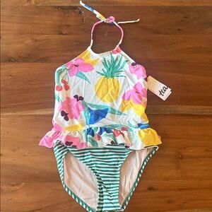 Tea Colorful Pineapple Print Swimsuit